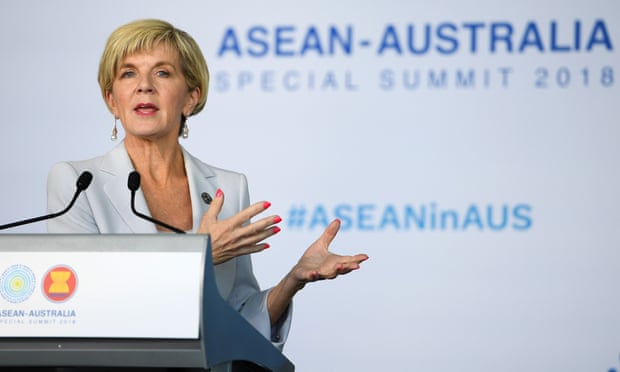 Julie Bishop at the Association of Southeast Asian Nations-Australia summit in Sydney on Saturday. 