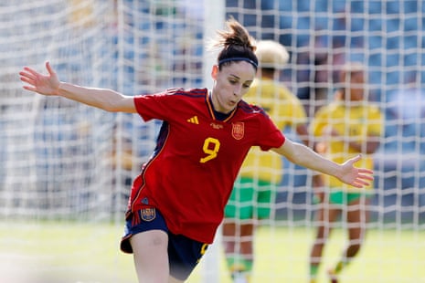 Esther Gonzalez wheels away after putting Spain two up.