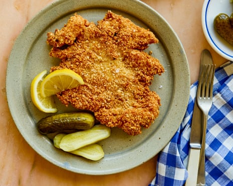 Ravinder Bhogal's almond crusted chicken schnitzel.