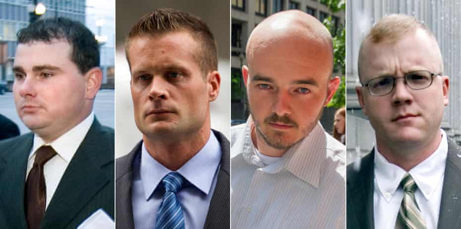 Supporters of four former Blackwater security guards