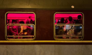 passengers dancing on the Techno Train