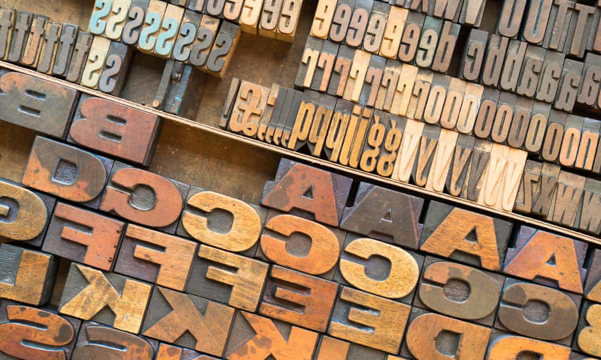 Wood block letter press lettering