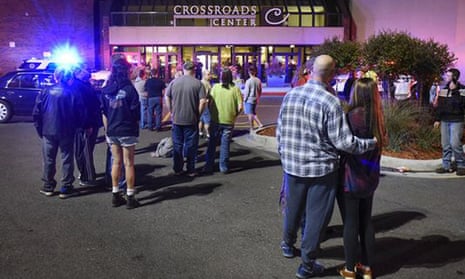 People outside Crossroads Center mall