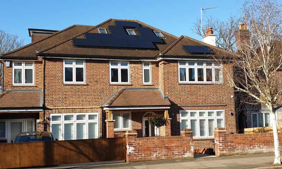 Solar panels at Syd Reid's home in Wimbledon