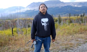 Matthew Lone Bear with the drone he uses to search for missing Native Americans.