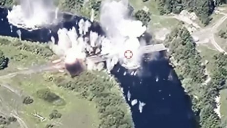  US-supplied Himars rockets used for attack on pontoon crossing in Kursk – video