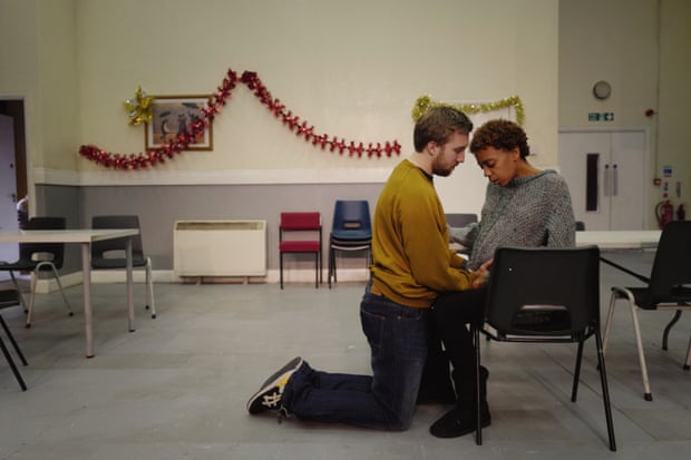 Luke Clarke and Janet Etuk in Love at the National Theatre in 2016.