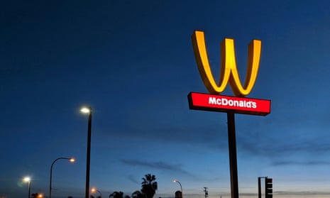 The McDonald’s logo is turned upside down in honour of International Women’s Day in Lynwood, California.
