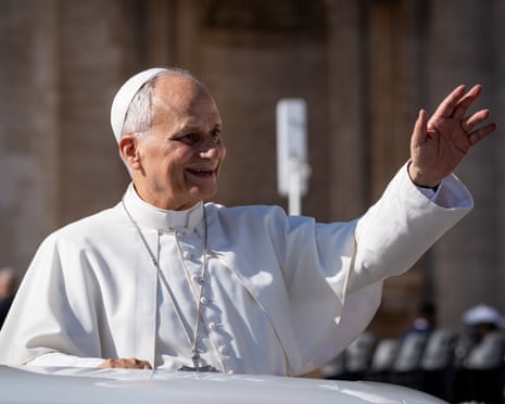 Pope Leo XIV waving to onlookers in St Peter's Square on Wednesday.