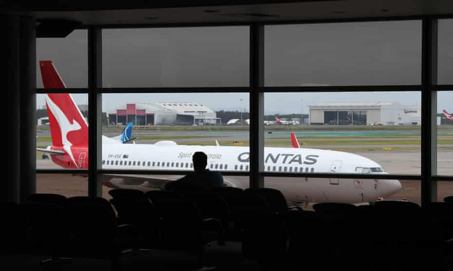 A Qantas aircraft at Brisbane’s domestic airport
