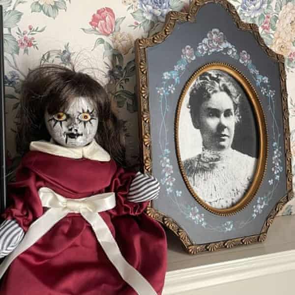 Souvenir doll with a photo of accused murderer Lizzie Borden at the Lizzie Borden House bed and breakfast.