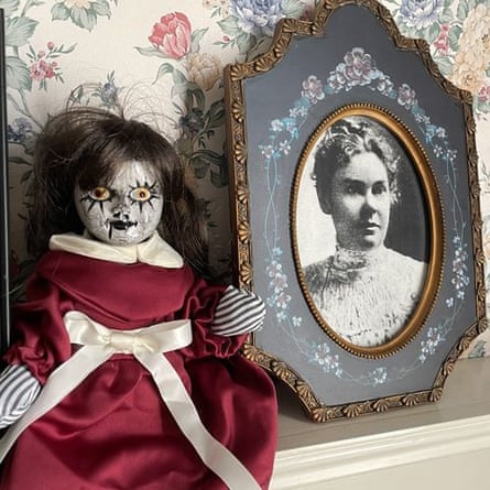 Souvenir doll with a photo of accused murderer Lizzie Borden at the Lizzie Borden House bed and breakfast.