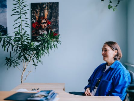 Anna Demydenko at the Veteranka office,