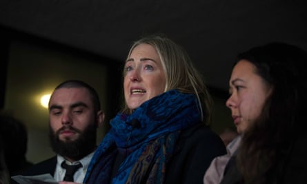 Brianna Ghey’s mother, Esther Ghey, outside Manchester crown court.
