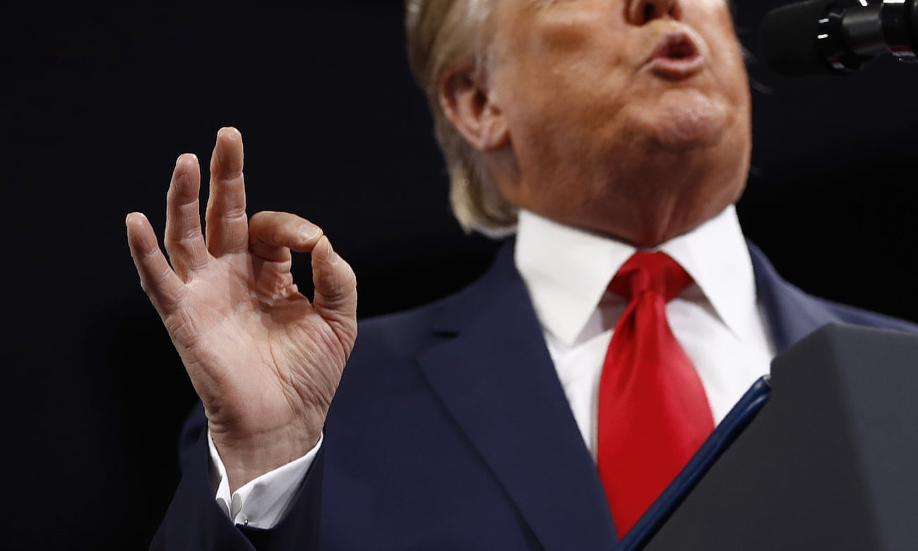 Donald Trump gestures as he speaks at a campaign rally in Hershey, Pennsylvania.