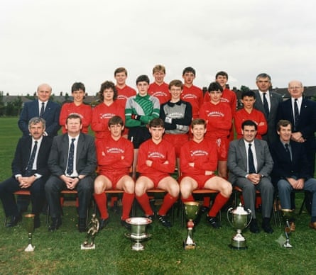 Billy Kenny (third left in the front row) with Liverpool schoolboys.