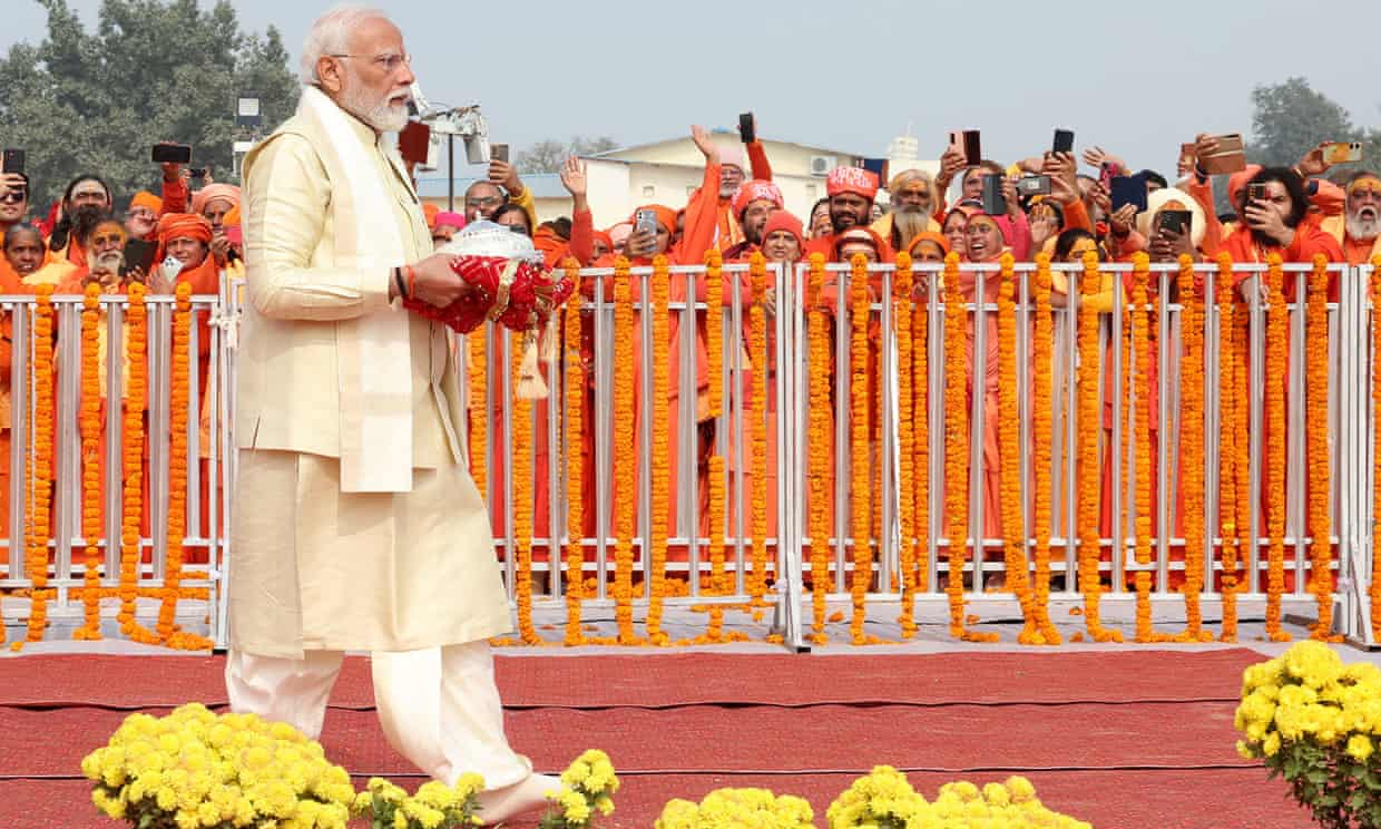 India PM Modi inaugurates Hindu temple on site of razed mosque in India (theguardian.com)
