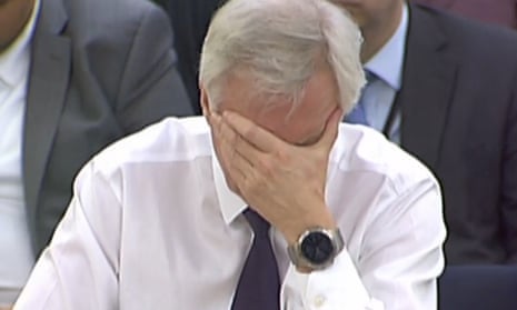 The Brexit secretary, David Davis, gives evidence on developments in EU divorce talks to the Commons exiting the EU committee.