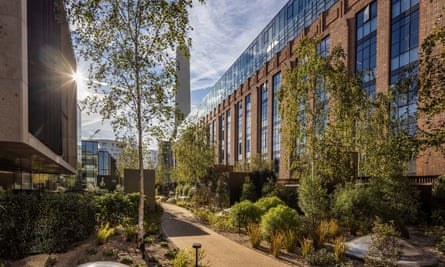 Part of Battersea power station’s 1930s redbrick structure redeveloped with new glazing and agarden walkway