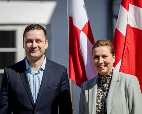 Denmark's Prime Minister Mette Frederiksen, right, with Greenland's Prime Minister Jens-Frederik Nielsen in April last year