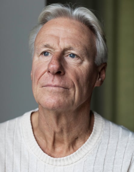 Björn Borg looking pensive with a white sports jersey, greying hair, in Stockholm last month.