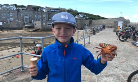 The writer’s son crabbing on St Mary’s.Isabel choat