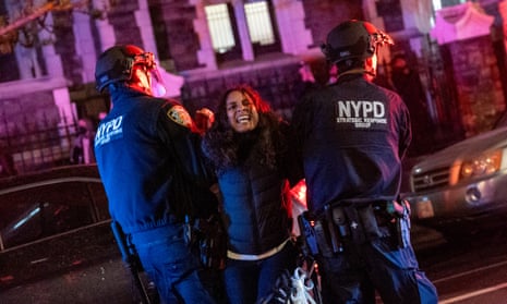 Police arrest protesters during pro-Palestinian demonstrations at the City College Of New York (Cuny) on Tuesday night.