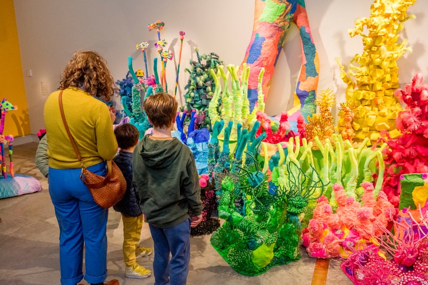 Colorful coral reef art installation by Rosie Deacon