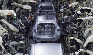 Cars on the production line at a Toyota factory in Japan