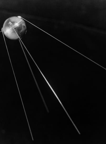 Sputnik 1, the first artificial Earth satellite, launched by the Soviet Union on 4 October 1957.