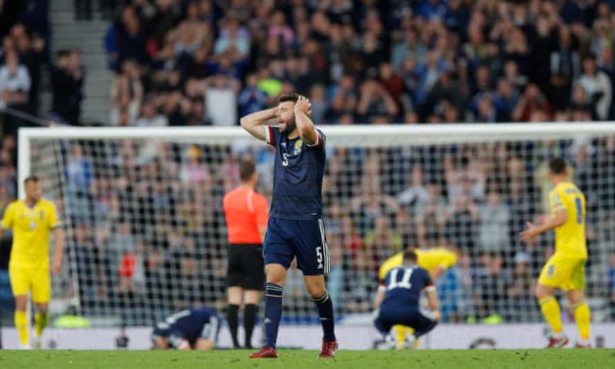 Scotland’s defeat was no debacle but Steve Clarke will be frustrated | Scotland 2 Scotland’s Grant Hanley reacts after John McGinn heads wide from close range