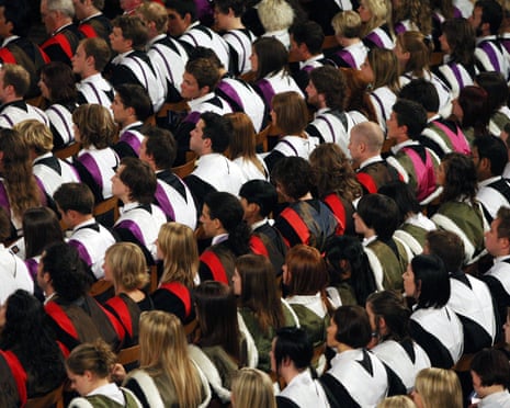 Students at a graduation ceremony