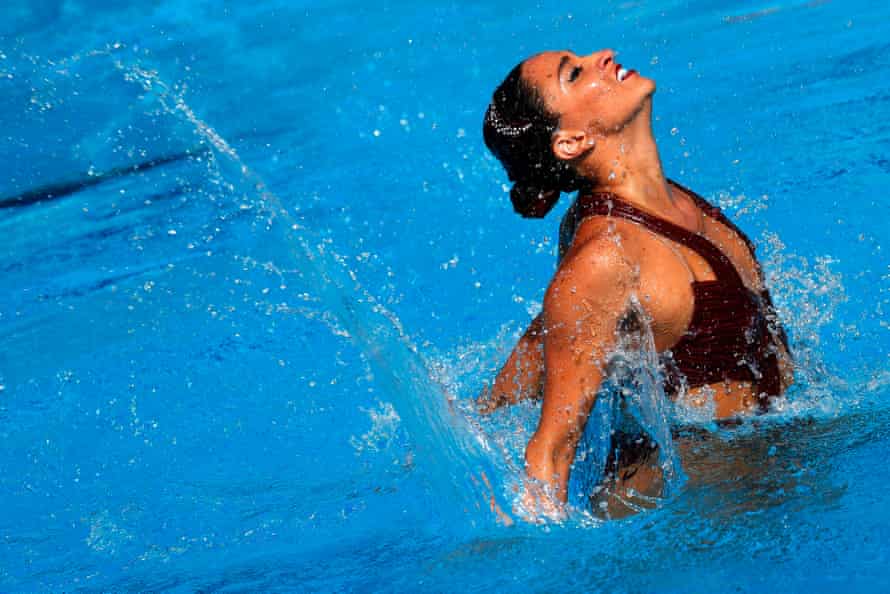 Anita Alvarez of the US competes in the women’s solo free final on day six of the 2022 Fina world championships in Budapest.