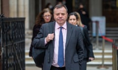 Arron Banks outside Royal Courts of Justice on the last day of his libel action against Carole Cadwalladr.