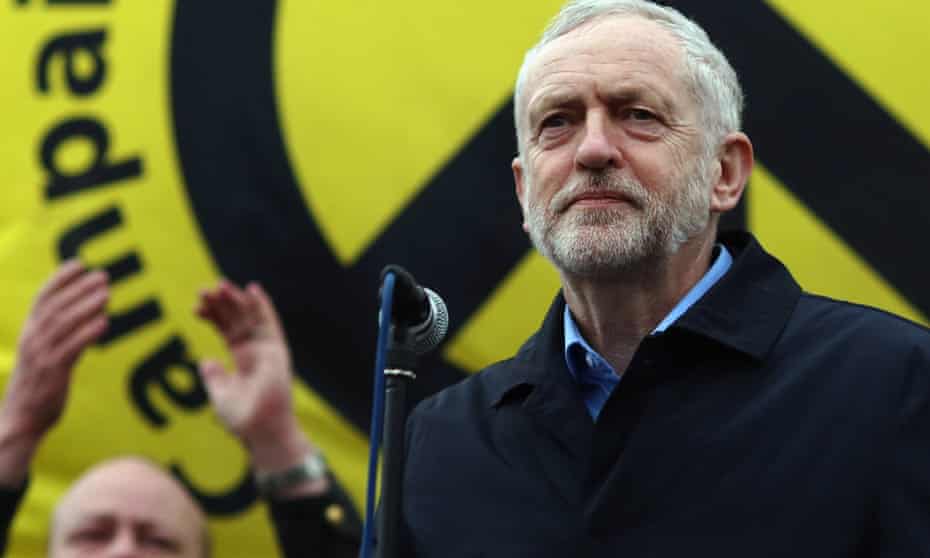 Labour Leader Jeremy Corbyn addresses a demonstration against nuclear weapons this year. 