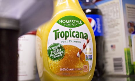 A bottle of PepsiCo Inc. Tropicana brand orange juice