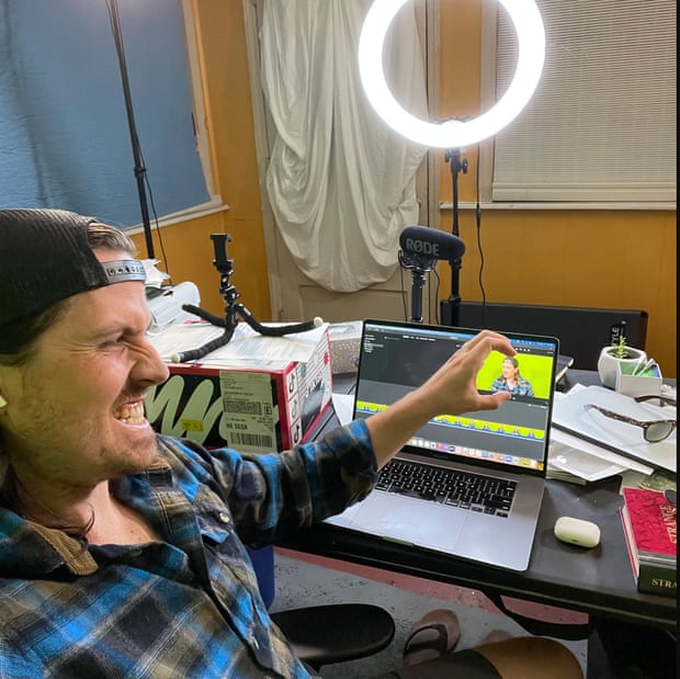 Podcaster John Allen, AKA Mr Ballen, in his studio.