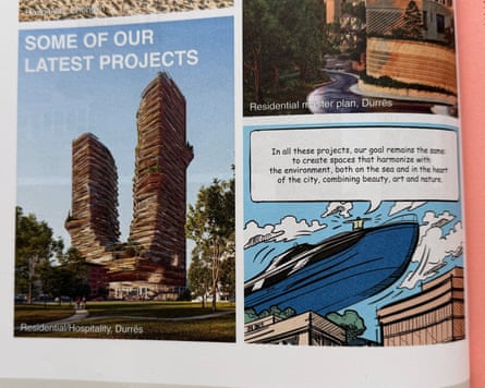 Comic-style illustrations … Luca Dini’s section in The Albanian Files.