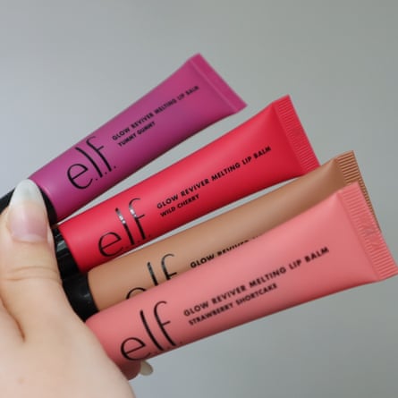 Four tubes of Elf glow reviver melting lip balm.