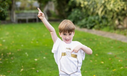 England’s united nations of football: 32 teams, one World Cup – and a lot of excited kids | World Cup 2022 29 Eddie in a garden wearing a Serbia shirt