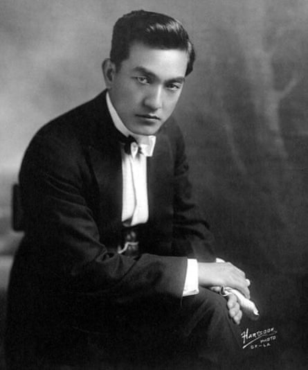 1918 promotional photograph of Japanese actor Sessue Hayakawa. He is photographed in formal evening wear