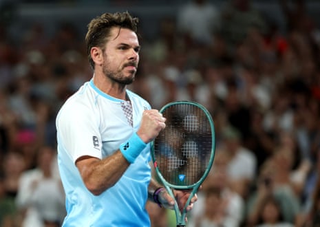 Switzerland's Stan Wawrinka reacts.