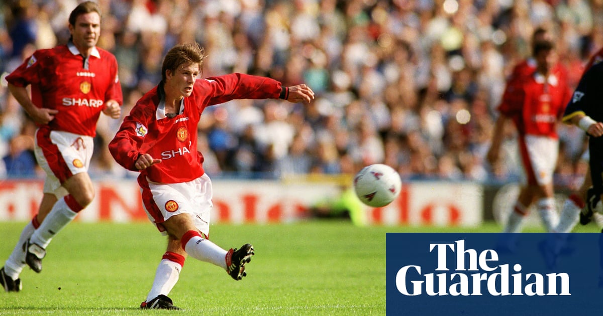 Golden Goal David Beckham For Man Utd Against Wimbledon 1996 Soccer The Guardian Golden Goal David Beckham For Man Utd Against Wimbledon 1996 Soccer The Guardian