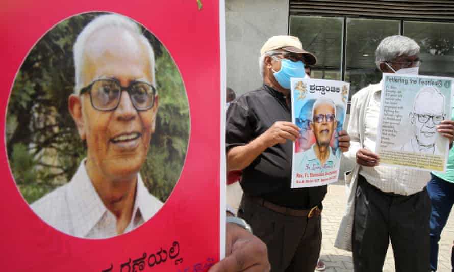 A silent protest for Father Stan Swamy in Bangalore.