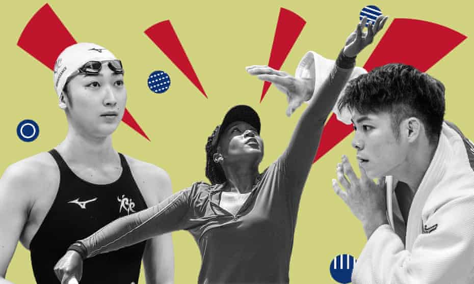 Rikako Ikee (left), Naomi Osaka (centre) and Double World champion, Hifumi Abe.