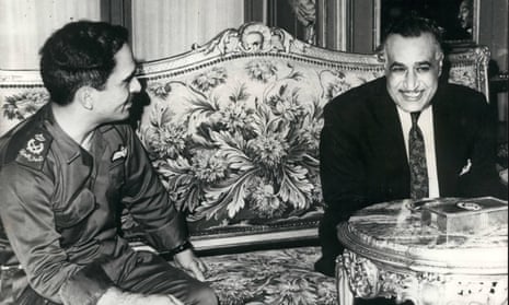 King Hussein of Jordan (left) and President Nasser meeting in Cairo, May 1967.