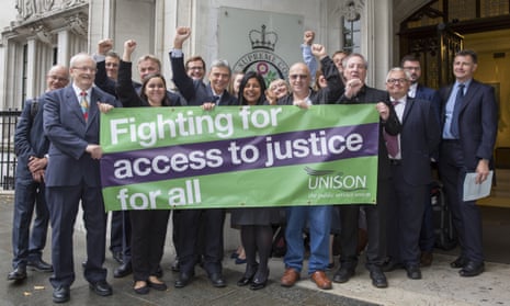 Dave Prentis and UNISON members celebrate the landmark victory at The Supreme Court 