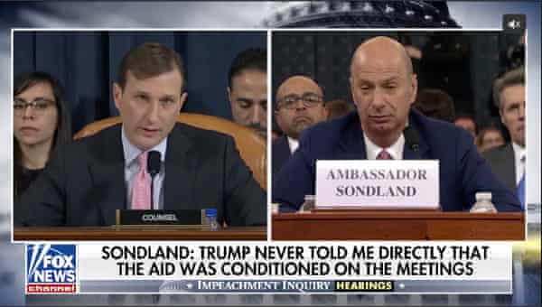 Fox News Take On Sondland S Testimony Nothing To See Here Us News The Guardian