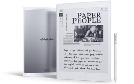 The reMarkable e-reader has a large e-ink screen, but is primarily targeted at those who want to annotate documents or replace paper notepads.