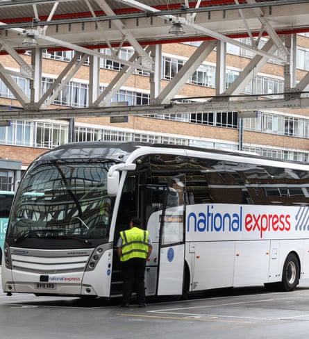 A National Express coach at Victoria Coach Station